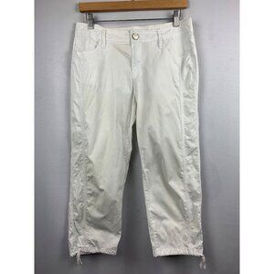 DKNY Jeans Womens White Drawstring Hem Pants Size 8